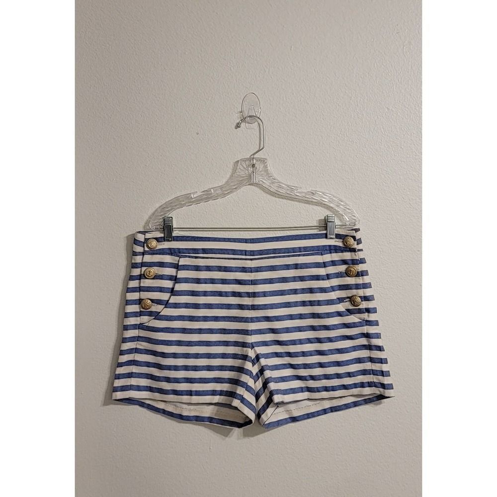Dalia Striped Sailor Shorts w/ Gold Buttons Sz 12